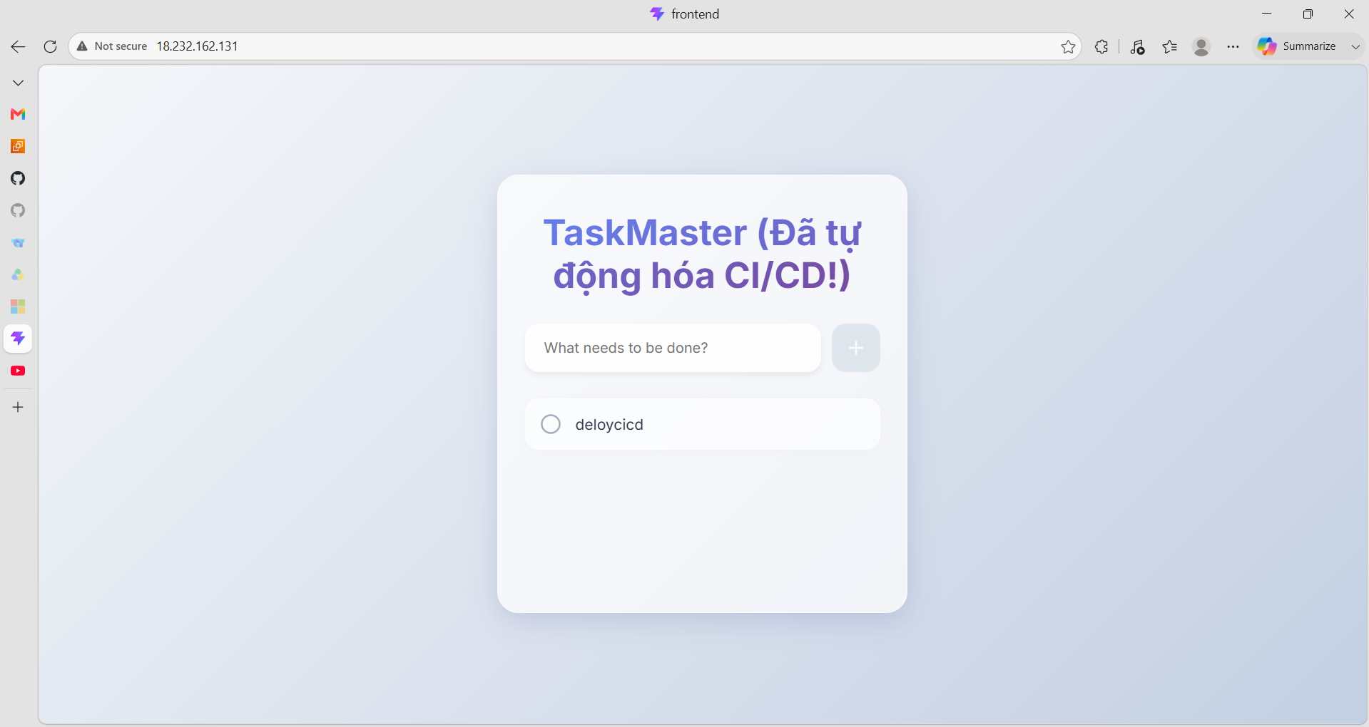 Browser screenshot of the updated UI