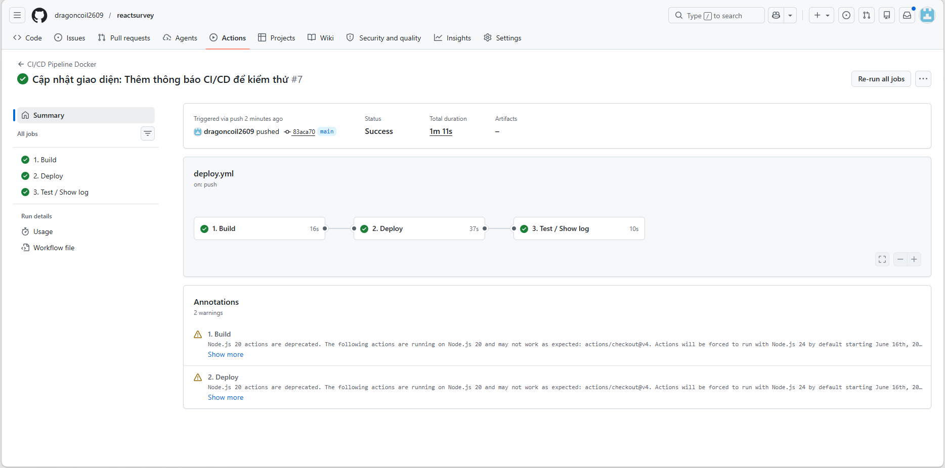 CI/CD running