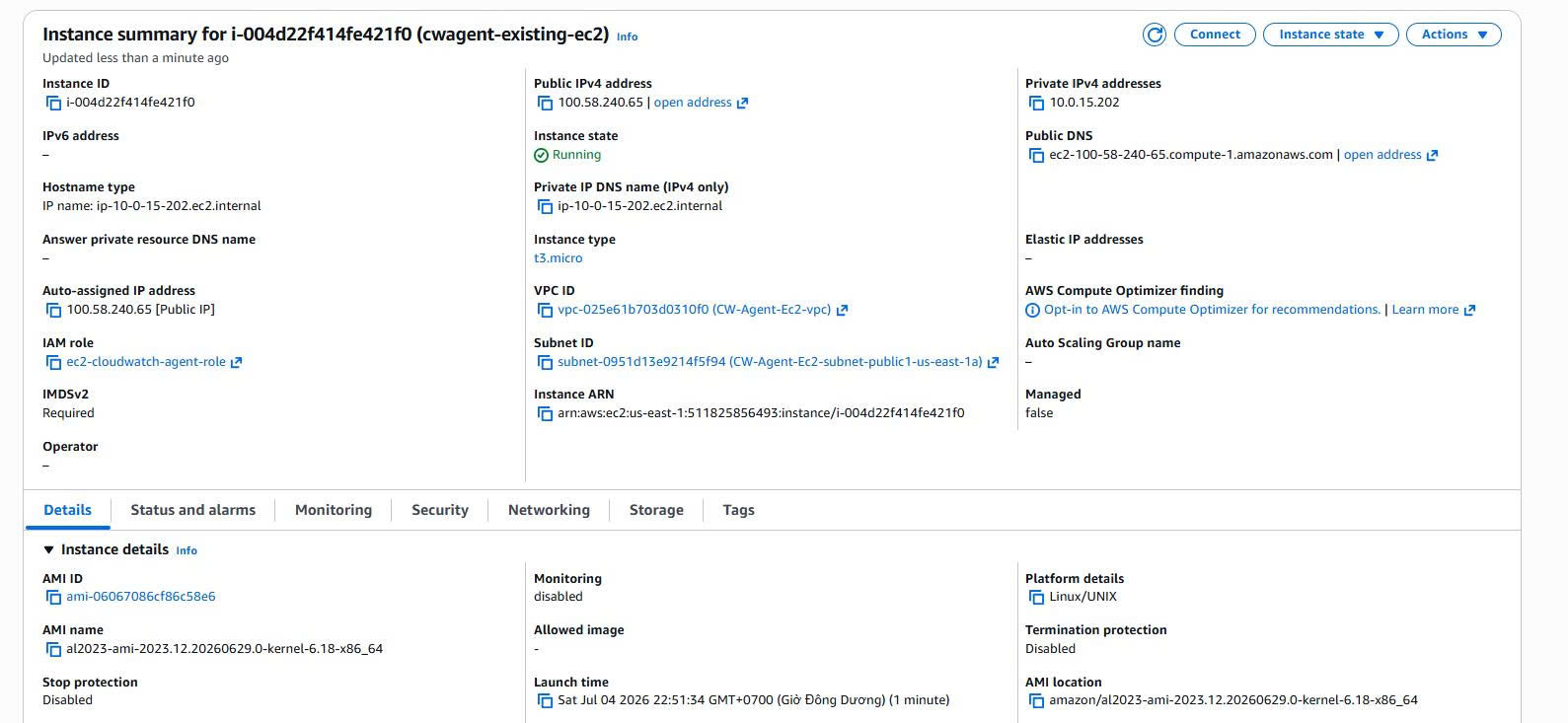 Case 1 - Existing EC2 Running
